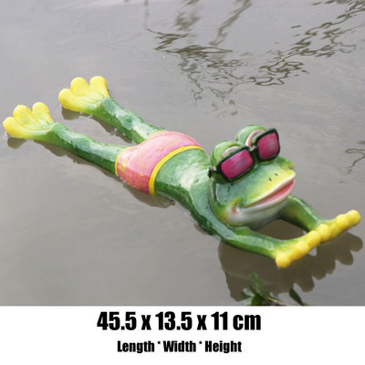 Kūrybingos dervos plaukiojančių varlių statula lauko sodo tvenkinyje Dekoratyvinė miela varlės skulptūra namų stalui Sodo dekoro ornamentas