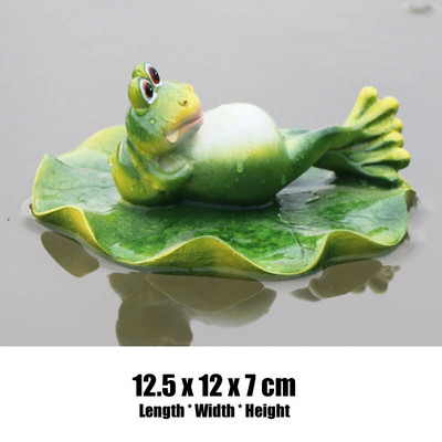 Kūrybingos dervos plaukiojančių varlių statula lauko sodo tvenkinyje Dekoratyvinė miela varlės skulptūra namų stalui Sodo dekoro ornamentas