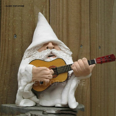 Sodas Baltasis senukas burtininkas nykštukas nykštukas statula Derva išdykęs rūkantis namas važinėtis papuošalai figūrėlės papuošalai menas lauko kiemas