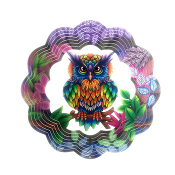Iron Art Owl Wind Spinner Με Γάντζο Για Εξωτερικό Δυναμικό Πιάτο Κρεμαστό Στολίδι Για Παράθυρο Διακόσμηση Κήπου Διακοσμήσεις Μπαλκονιού