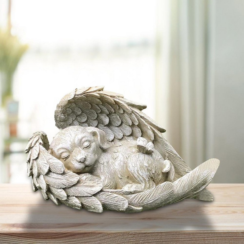 Inglikoera kassi sisekujundus Kuju vaigust vaigust kujud Lemmiklooma mälestuskuju Välisaia Kodukaunistus Magava ingli tiivaskulptuur