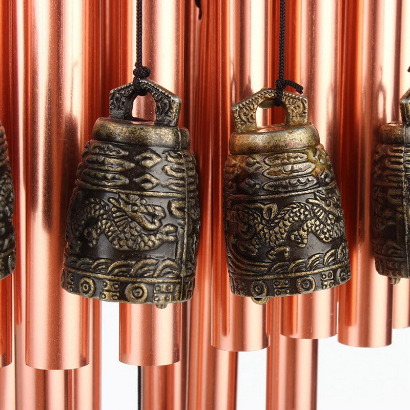 Clopoțel de vânt cu tub metalic de interior, cu clopoțel de cupru, clopoțel de vânt mari pentru curte, curte, grădină, terasă, decorare 80 cm