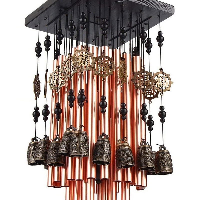 Clopoțel de vânt cu tub metalic de interior, cu clopoțel de cupru, clopoțel de vânt mari pentru curte, curte, grădină, terasă, decorare 80 cm