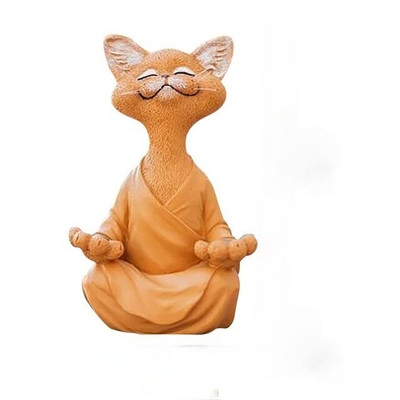 Meditacija Mačka Skulptura Vrtni Dekoracija Smola Joga Sjedeći Zen Mačka Ukrasi Doma Vanjski Vrt Kućne Jardinage Dekoracije