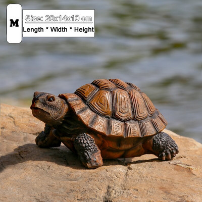 Сладка статуя на костенурка от смола Външно градинско езерце Магазин Бонсай Декоративна животинска скулптура за домашна градина Декор Орнамент