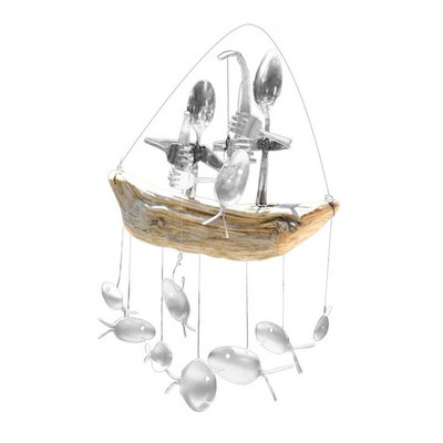 Vėjo varpelio sodo apdaila Žvejybos žmonės Vėjo varpelio pakrantės dizainas Tinkamas žuvų tvenkinio sodas vidaus lauko langų dekoras