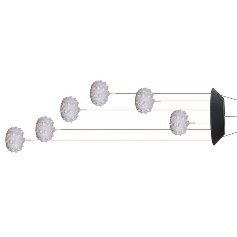 Keičiantis spalvą LED vėjo varpelio šviesus jūros ežio formos saulės vėjo varpelio lempa lauko kabantis ornamentas, skirtas namų vakarėlio kiemo festivaliui