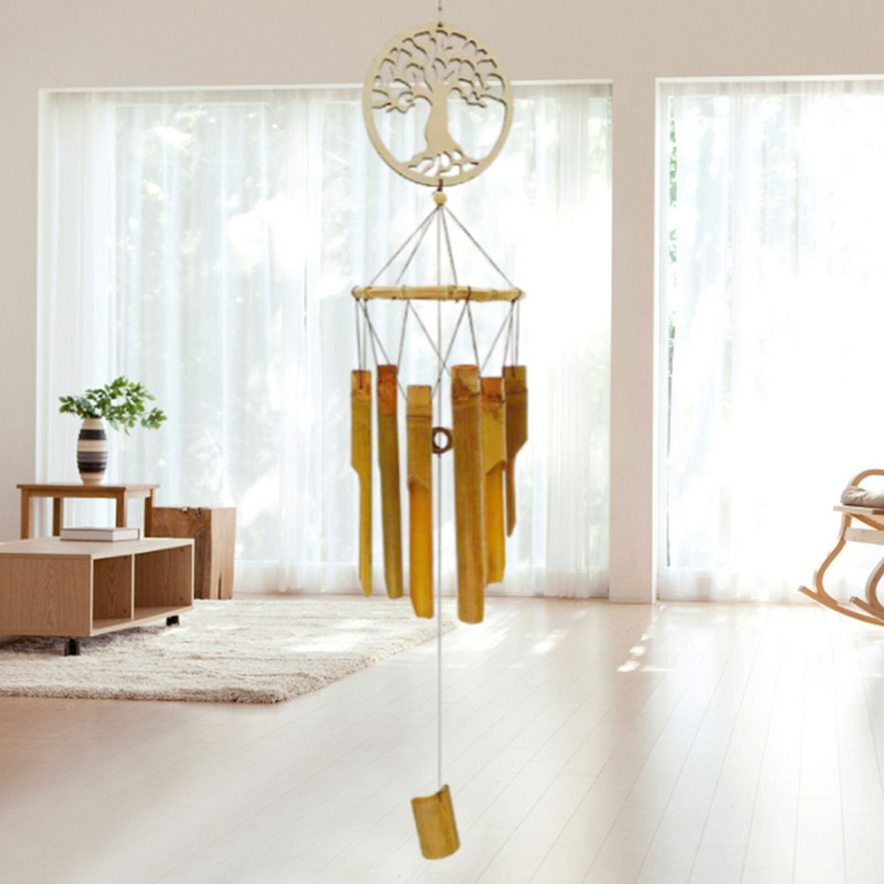 Bambuko vėjo varpelis Happiness vėjo varpelis Rankų darbo klasikinio dekoro muzika Raminantys varpeliai, skirti sodui lauke, lauko terasai H
