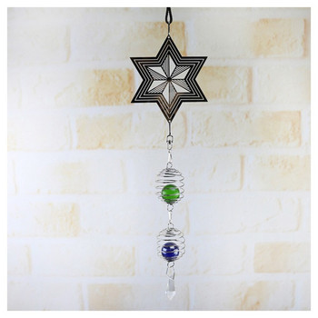 3D Metal Hanging Spinner Wind Chime with Spiral Tail Ball Center Decor Home BJStore