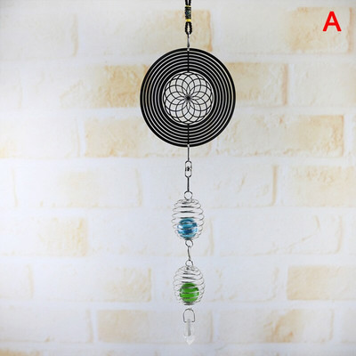 3D metalni viseći spinner Wind Chime sa spiralnim repom u središtu kugle Home Decor BJStore