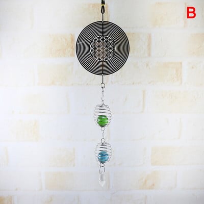 3D metalni viseći spinner Wind Chime sa spiralnim repom u središtu kugle Home Decor BJStore