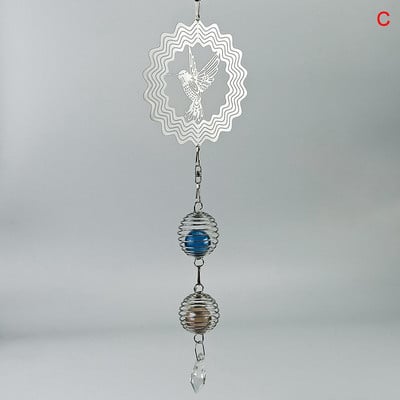 3D metalni viseći spinner Wind Chime sa spiralnim repom u središtu kugle Home Decor BJStore