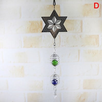 3D metalni viseći spinner Wind Chime sa spiralnim repom u središtu kugle Home Decor BJStore