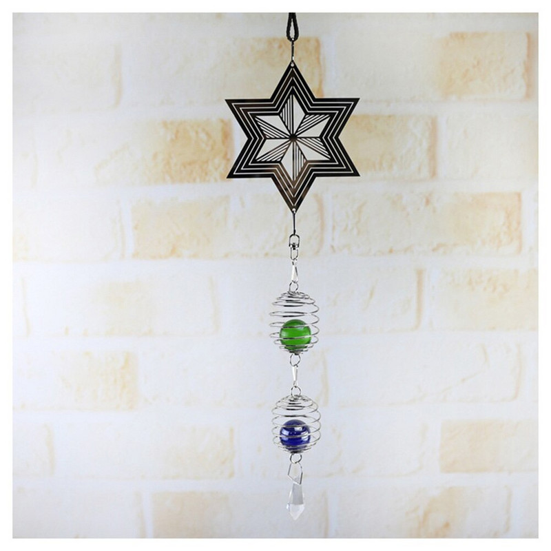 3D metalni viseći spinner Wind Chime sa spiralnim repom u središtu kugle Home Decor BJStore