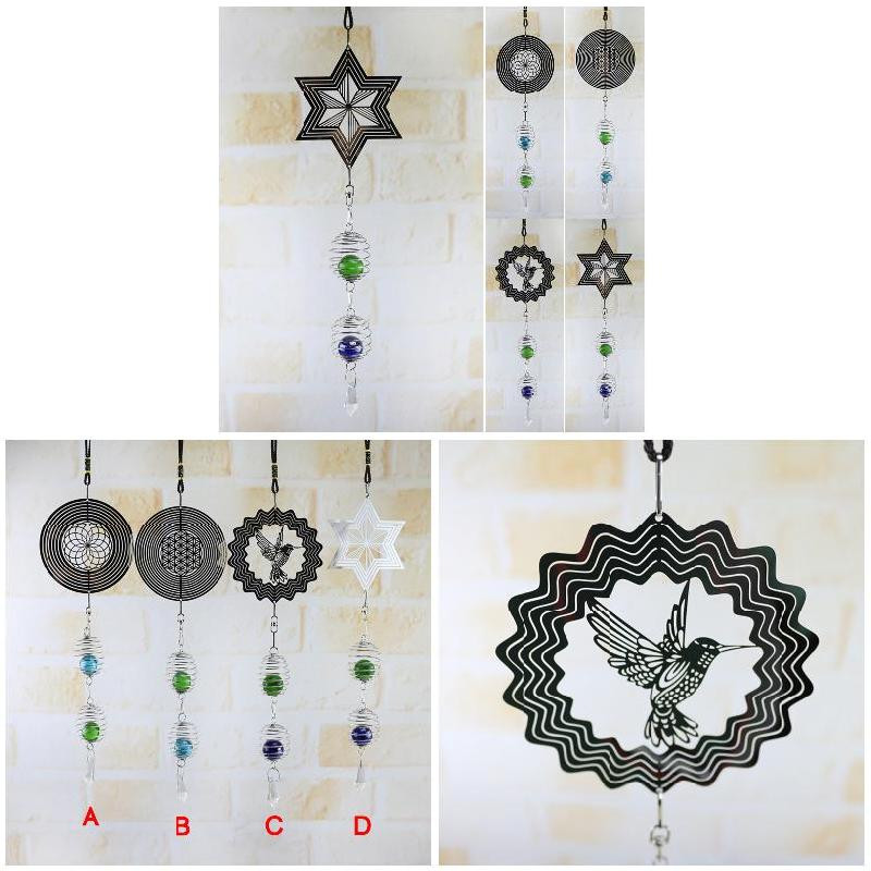 3D metalni viseći spinner Wind Chime sa spiralnim repom u središtu kugle Home Decor BJStore