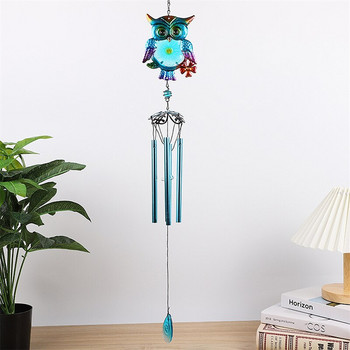 Висулка Wind Chimes Метална сова Wind Chimes Градинска декоративна висяща висулка Подарък за домакинство RERI889