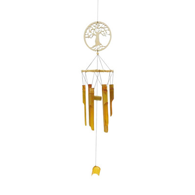 Bambus Wind Chime Happiness Wind Chime Ručno izrađeni klasični dekori Glazbena umirujuća zvona Razmak za vrt na otvorenom Vanjska terasa H
