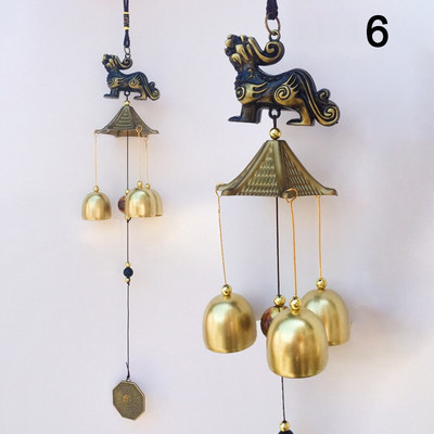 1 vnt. Antikvariniai vėjo varpeliai variniai kiemo sodo lauko gyvenamojo namo apdaila Metaliniai vėjo varpeliai lauko kinų rytietiškai pakabinami dekorai