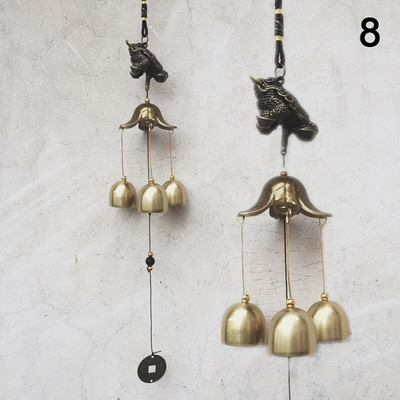 1 vnt. Antikvariniai vėjo varpeliai variniai kiemo sodo lauko gyvenamojo namo apdaila Metaliniai vėjo varpeliai lauko kinų rytietiškai pakabinami dekorai