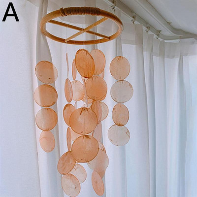 50cm 8 spalvų lukšto gabalas vėjo varpeliai šiaurietiški biuras vaikų kambarys darželio dekoras vėjo varpelis lauko sodo kiemai kabantis vėjo varpas Nauja