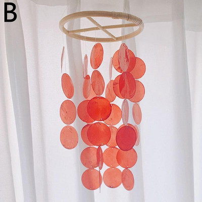 50cm 8 spalvų lukšto gabalas vėjo varpeliai šiaurietiški biuras vaikų kambarys darželio dekoras vėjo varpelis lauko sodo kiemai kabantis vėjo varpas Nauja