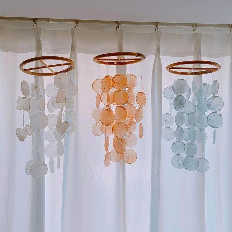 50cm 8 spalvų lukšto gabalas vėjo varpeliai šiaurietiški biuras vaikų kambarys darželio dekoras vėjo varpelis lauko sodo kiemai kabantis vėjo varpas Nauja