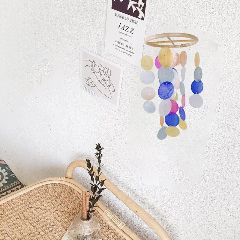 50cm 8 spalvų lukšto gabalas vėjo varpeliai šiaurietiški biuras vaikų kambarys darželio dekoras vėjo varpelis lauko sodo kiemai kabantis vėjo varpas Nauja