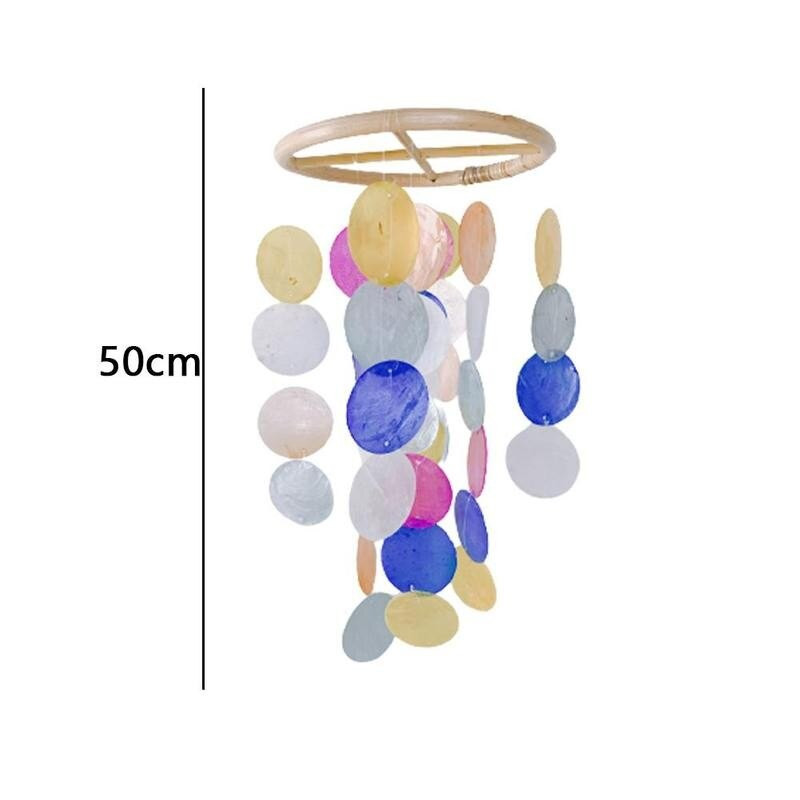 50cm 8 spalvų lukšto gabalas vėjo varpeliai šiaurietiški biuras vaikų kambarys darželio dekoras vėjo varpelis lauko sodo kiemai kabantis vėjo varpas Nauja