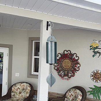 Silver Vintage Heroic Windbell Metal Wind Chimes Deep Resonance Serenity Bell για Διακόσμηση αυλής κήπου εξωτερικού σπιτιού