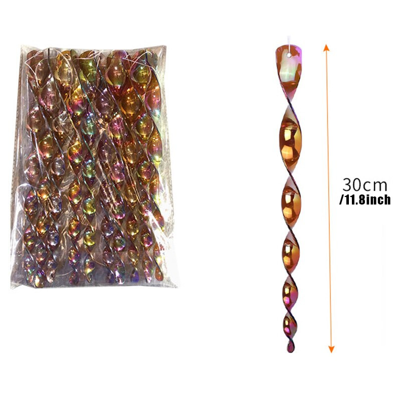 Atspindinti paukščių baidymo lazdelė 10 vnt Blizgantis paukščių atšvaitas spiralinis sodo pakabukas, skirtas langiniam lauko sodui, saugo paukščius nuo varpelių