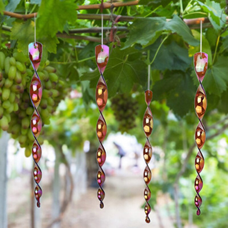 Atspindinti paukščių baidymo lazdelė 10 vnt Blizgantis paukščių atšvaitas spiralinis sodo pakabukas, skirtas langiniam lauko sodui, saugo paukščius nuo varpelių