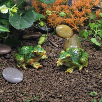 Сладка декоративна статуя на жаба от смола Направи си сам Декорация на открит магазин за бонсай Скулптура на животни за бюро Градинска декорация Орнамент