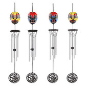 Tradicinė kinų operos veido kaukė vėjo skambučio pakabinimo vamzdžių muzika namams, vidaus durų langams, lauko sodo dekoravimui