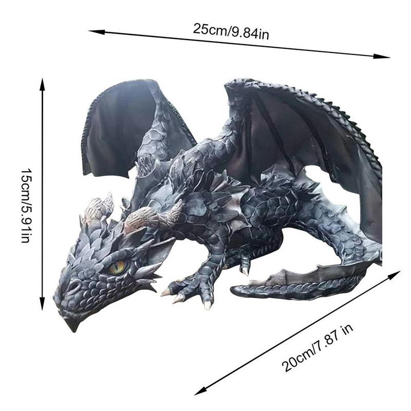 Didelė sodo tupinčio drakono skulptūra-drakono globėjo statula Sodo drakono skulptūros statula lauko puošmena