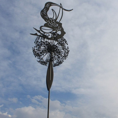 Pixies vilinske vrtne skulpture kolac vile i maslačci plešu zajedno krajolik metalna minijaturna figurica ukras za travnjak