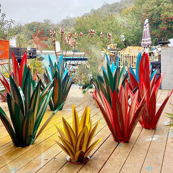 65cm DIY Art Tequila Rustic Sculpture Διακόσμηση κήπου Γλυπτό αυλής Διακόσμηση σπιτιού tuin decoratie jardin 9 Leaves Δωρεάν αποστολή