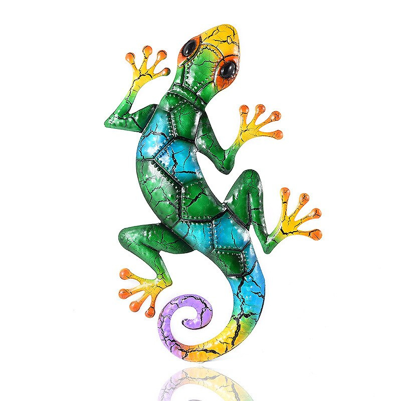 Metalni Gecko Dekoracija vrta za dvorište Vanjski kipovi Zidni ukrasi za kućni vrt Minijaturni dodaci Skulptura Gušter Ornamenti Vila