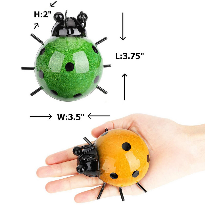 4 buc/lot Buburuze drăguțe Sculpturi de perete Metal Grădină Artă de perete Decor de artă decorativă Gard de grădină Decor de exterior din metal