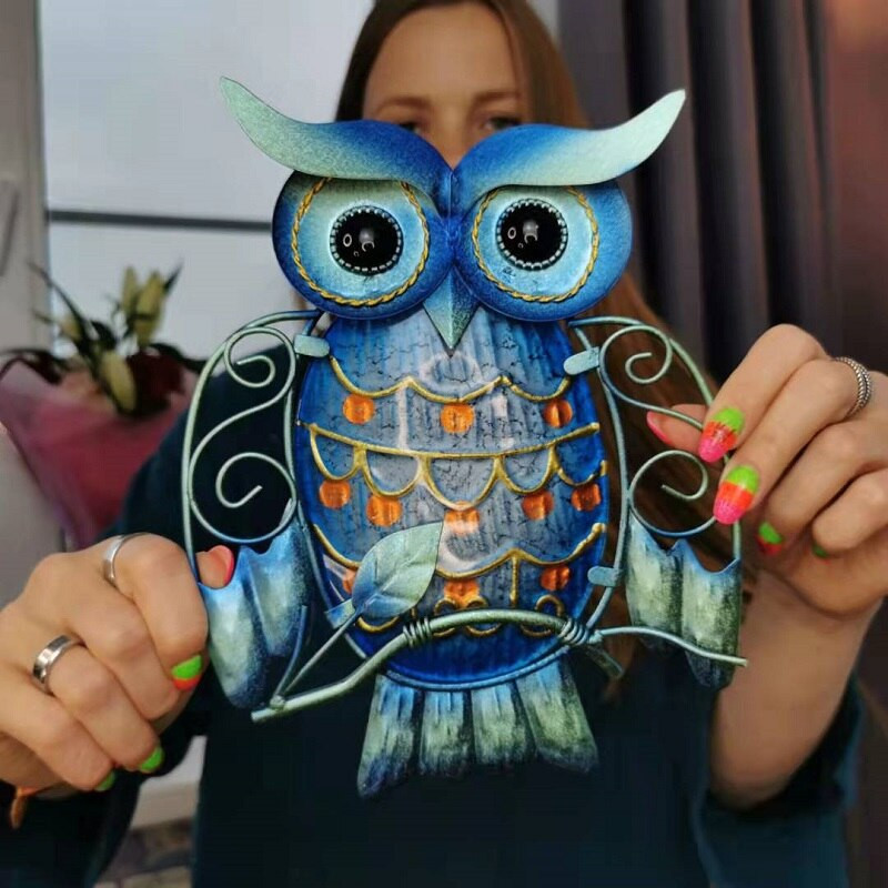 Metalinės pelėdos namų dekoras sodo dekoravimui Lauko statulos Priedai Skulptūros ir miniatiūros Gyvūnai Jardin