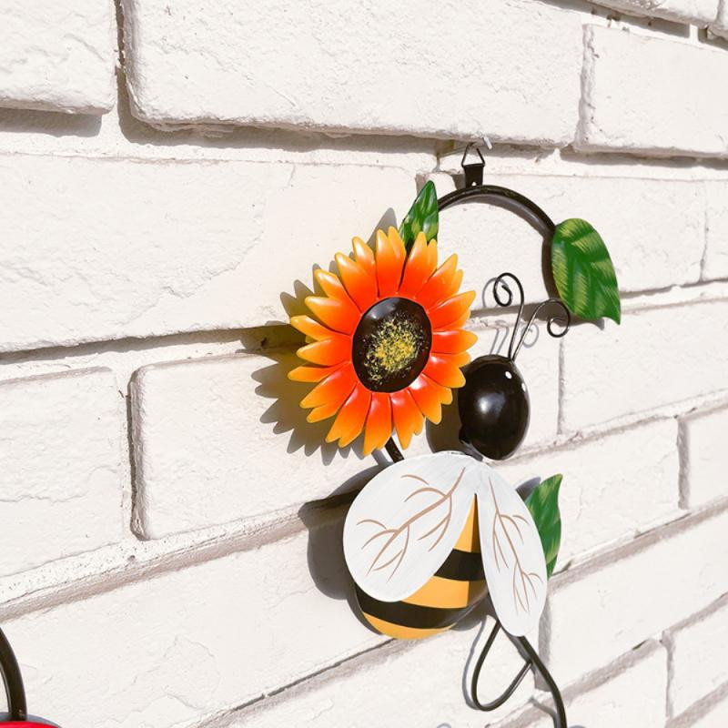 Διακόσμηση Κήπου Εξωτερική Μεταλλική Σκαθάρι Ηλίανθου και Μελισσών Διακόσμηση Τοίχων Τέχνης Τοίχου Πίσω αυλή Διακόσμηση γκαζόν Διακόσμηση κήπου σπιτιού