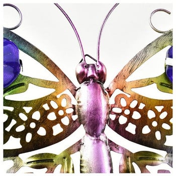 Метална пеперуда Градински декор Цветни висящи пеперуди с двойно крило Декорации за изкуство на стената Орнаменти Подарък за открито закрито