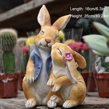 Nordic Ins Creative Resin Simulation Rabbit Ornaments Home Outdoor Court Micro Landscape Crafts Gift Fairy Mini Garden Decor