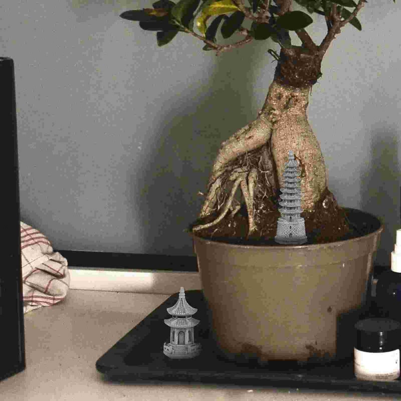 2 buc Statuie Pagoda Turn Lanterna din Piatra Japoneza Lanterna Pagoda Miniaturala Gradina Figuri din Piatra Sculptura pentru Peisaj de Zane