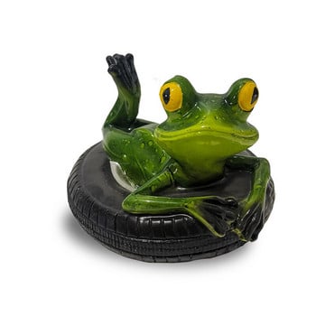 Плаващи фигурки за украса на жаба Смола Занаяти Декоративни орнаменти Статуя на животно Фигура за дома Градина Басейн Езерце Коледа G