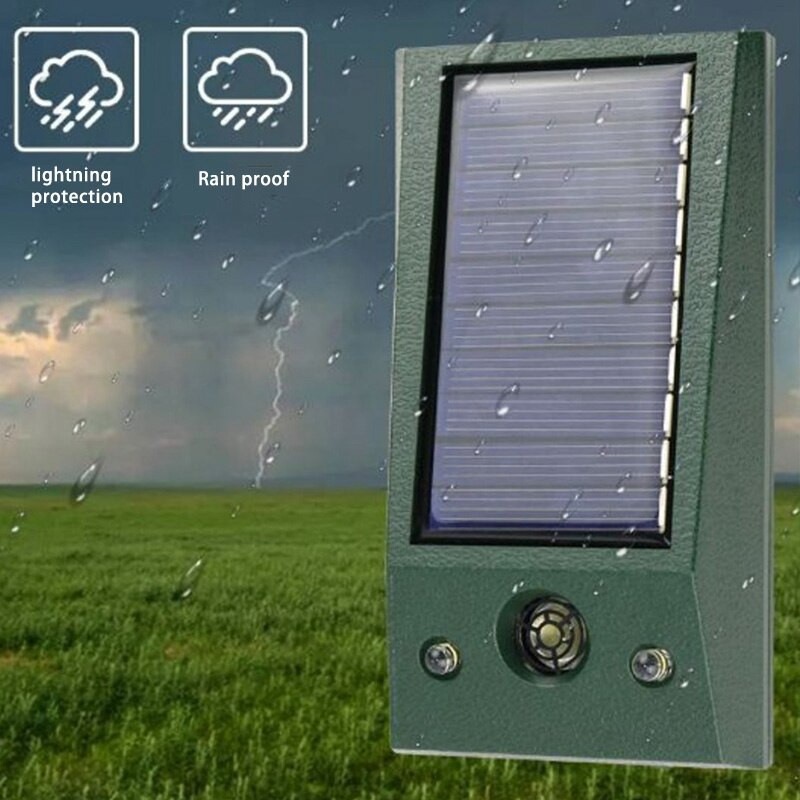 Ultrazvučna životinja Štetočina na otvorenom Pas Miš Ptica Mačka Žohar Kukac Solarni repelent Bljeskajuće crveno svjetlo za tjeranje vuka
