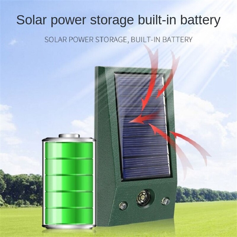 Mini elektroninis ultragarsinis paukščių repelentas IP66 vandeniui atsparus balandžių atbaidymo priemonė, stiprus LED mirksintis kenkėjų valdiklis, skirtas kiemo kontrolei