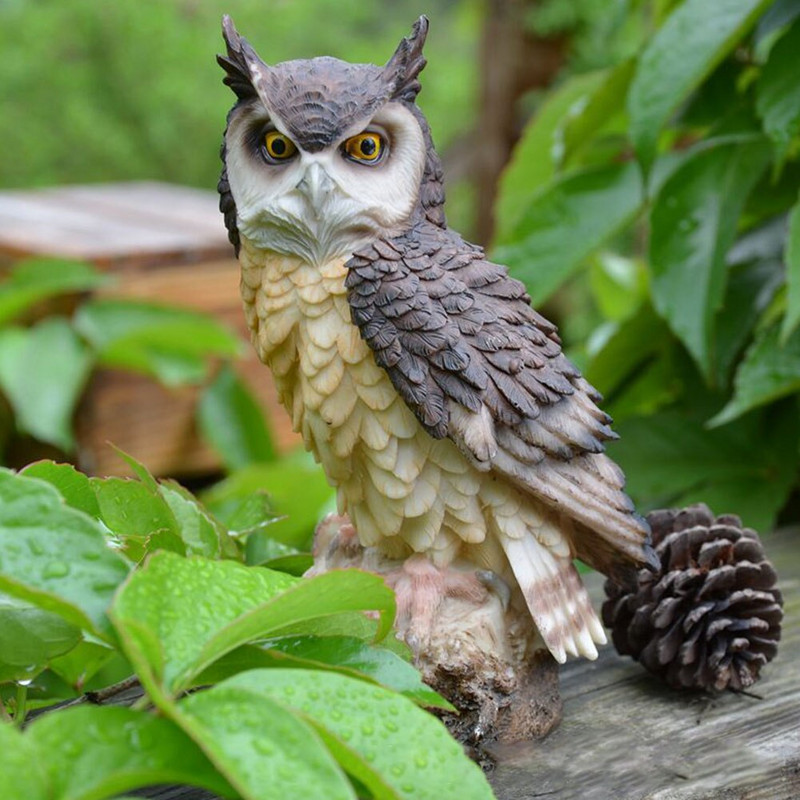 Dervos pelėdos forma, tikroviška stalinis kompiuteris, sodas, figūrėlė miela lauko kolekcija. Meno amatų apdaila Namų puošmena Vidaus puošmena nuo paukščių