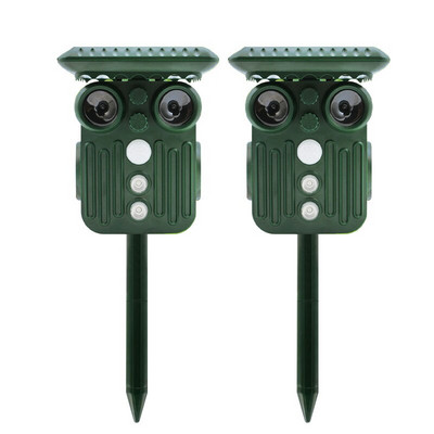 2/1 vnt Saulės gyvūnų repelentas Ultragarsinis PIR judesio jutiklis Paukščių kačių šunų atbaidiklis išgąsdinti gyvūnus lauko sodui