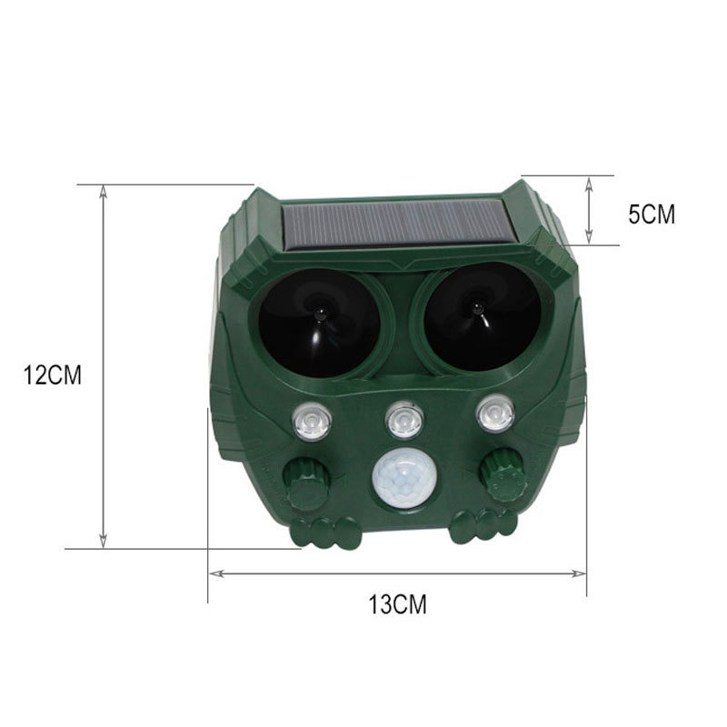 2/1 vnt Saulės gyvūnų repelentas Ultragarsinis PIR judesio jutiklis Paukščių kačių šunų atbaidiklis išgąsdinti gyvūnus lauko sodui