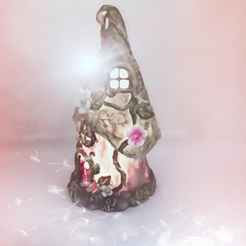 Amatų miniatiūrinis namas su saulės energija varomas LED šviesos sodo fėja lauko tako apdaila Dekoratyviniai papuošalai Kotedžas Kalėdų Yar Z9e6